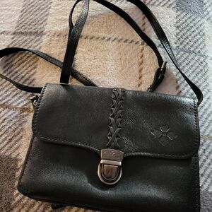 Patricia Nash Black Leather Crossbody Bag